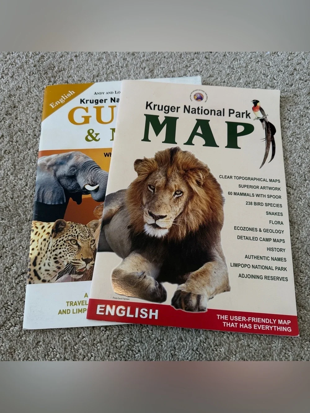 Kruger National Park Guide & Map Travel Animal Guide Book 2007 /2009 Vintage 2x